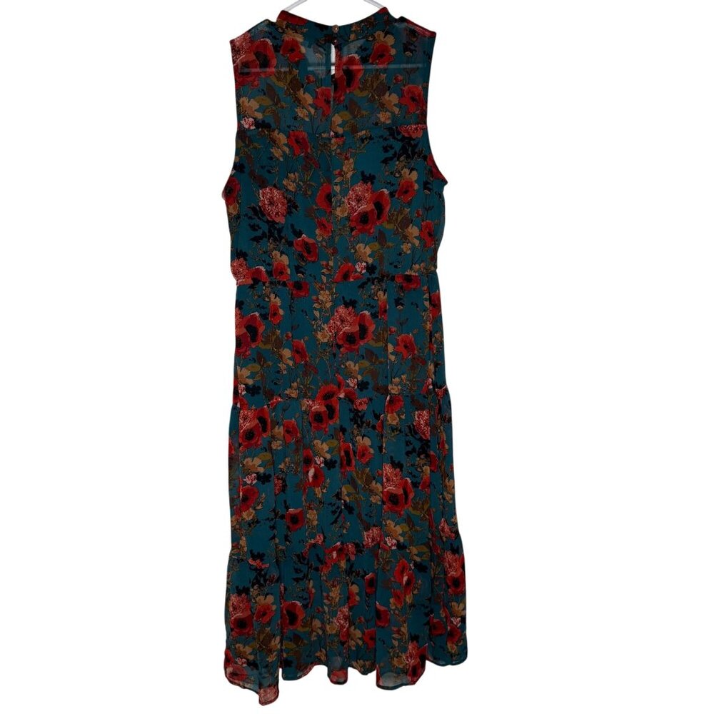 Lulus In My Dreams Teal Multi Floral Print Midi Dress Women's Size XL NWT! - Picture 6 of 6
